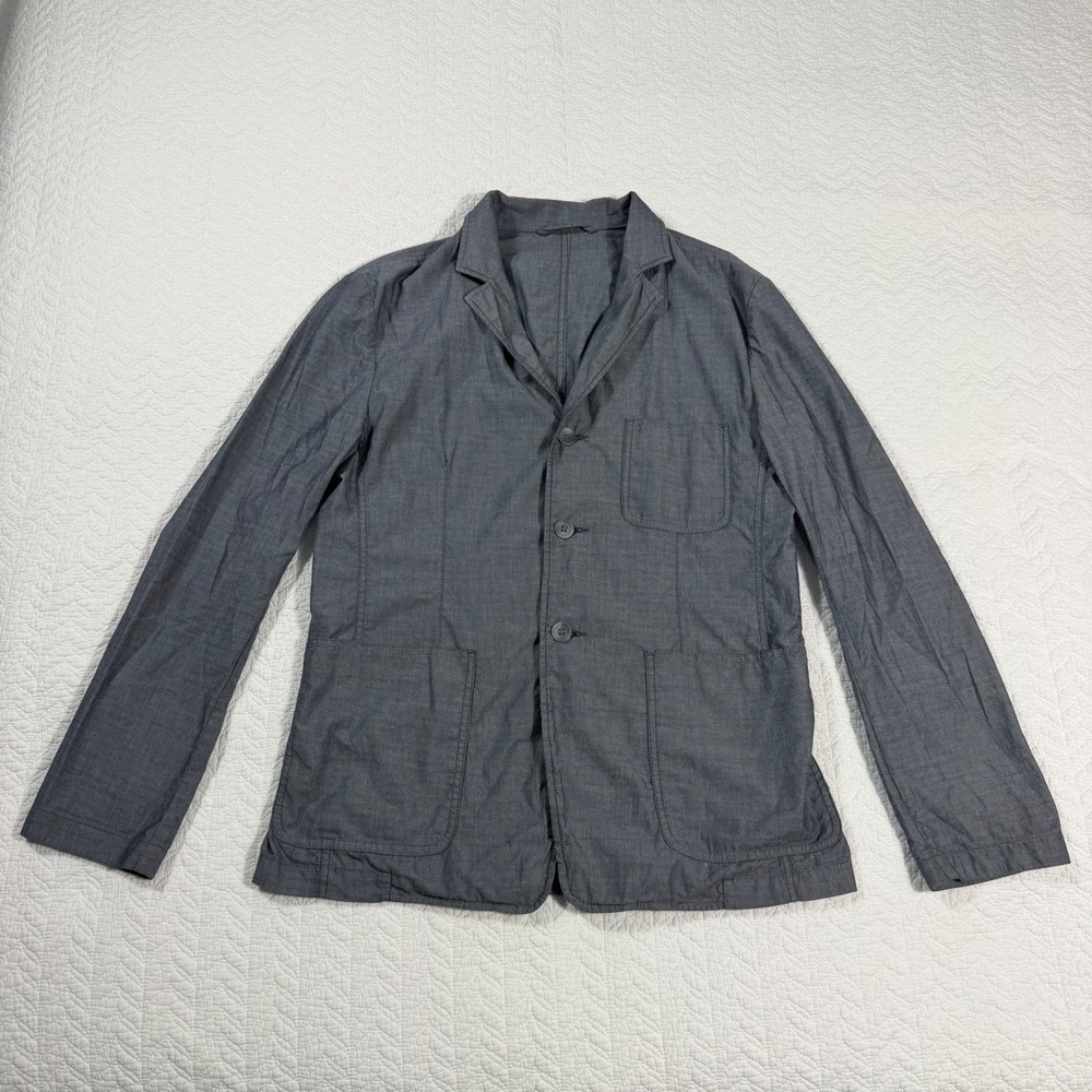 Save Khaki United SKU Mens M Blazer Cotton Lightweight USA Gray Unstructured